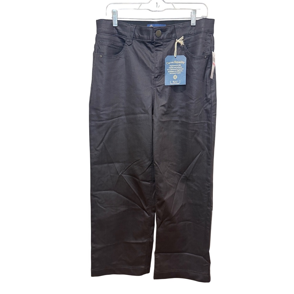 Democracy NWT Absolution High Rise Wide Leg Coated Pants Chocolate Brown Size 10